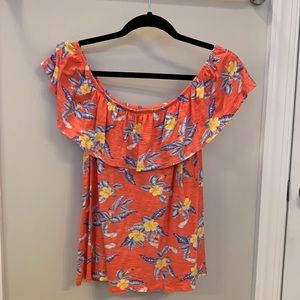 Floral printed off the shoulder (if you want) blouse